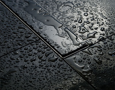 black glass drain
